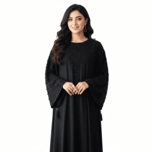 Simple Plain Abaya – Modest Loose Fit Choco Black Combo