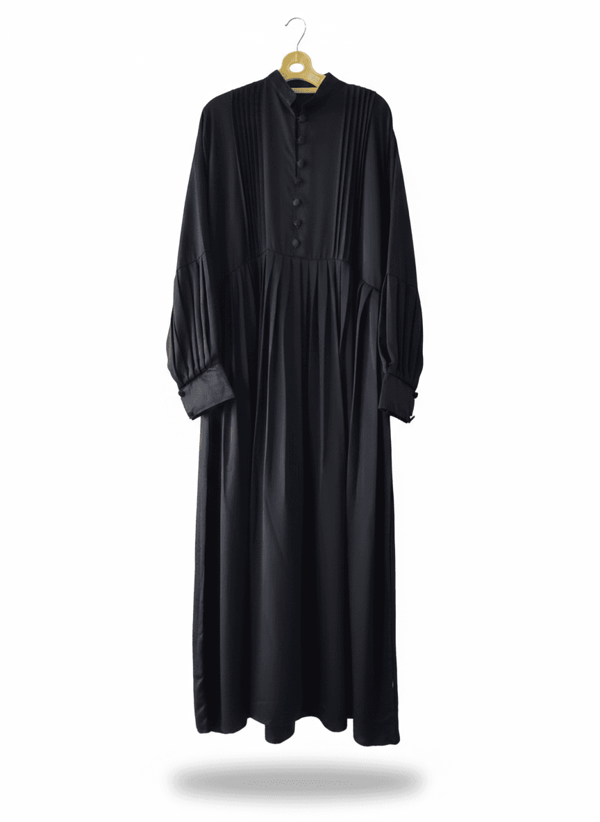 Simple Plain Abaya – Modest Loose Fit Choco Black Combo 54 - Image 5
