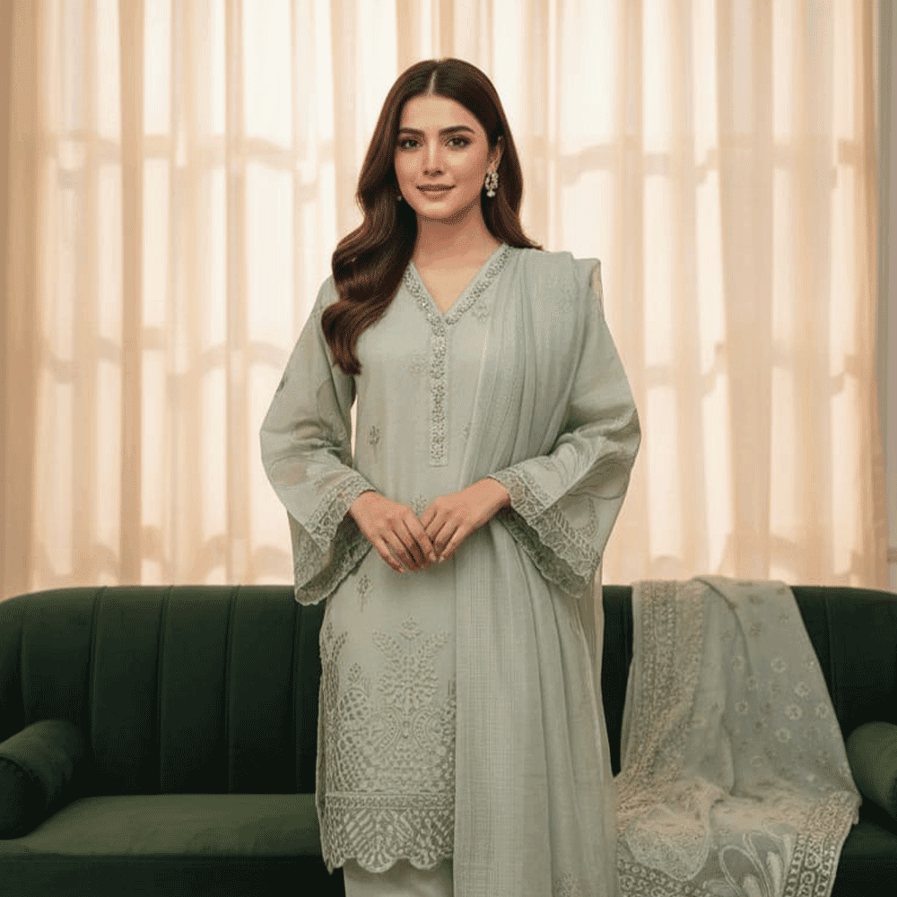 Luxury Stylish & Elegant 3-Piece Cotton Ladies Suit