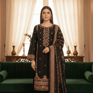 Luxury Stylish & Elegant 3-Piece Cotton Ladies Suit Royal