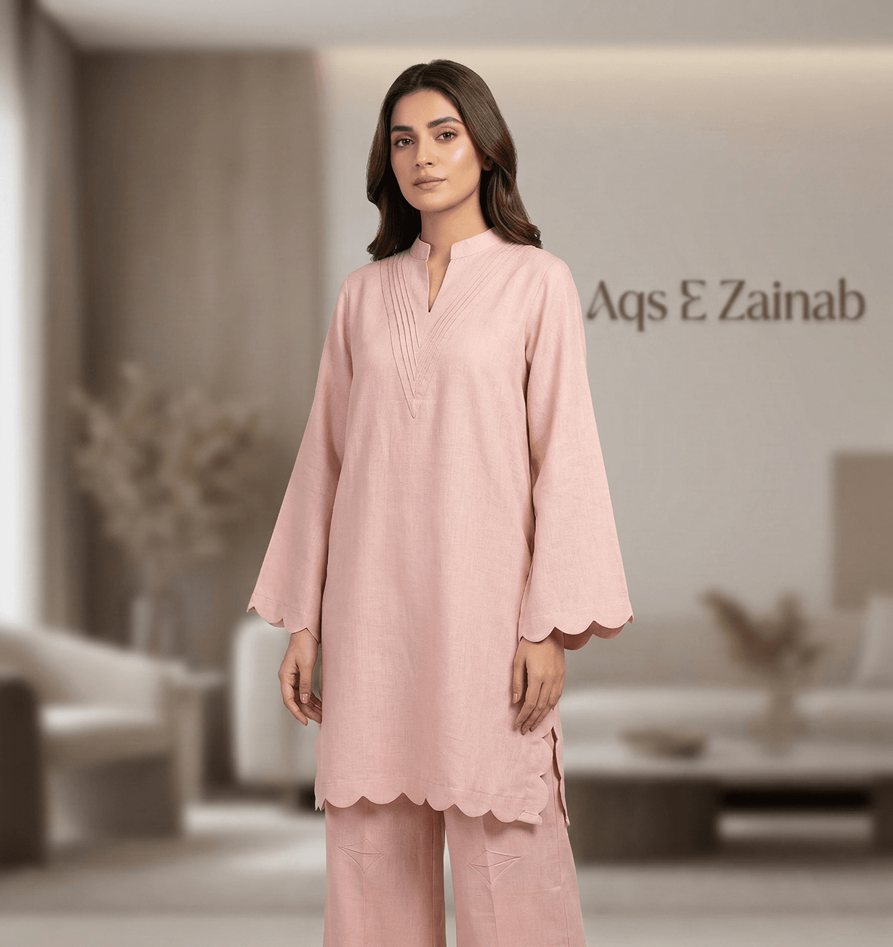 Sheesha silk Stylish & Elegant -2 Piece plazo trouser design short length