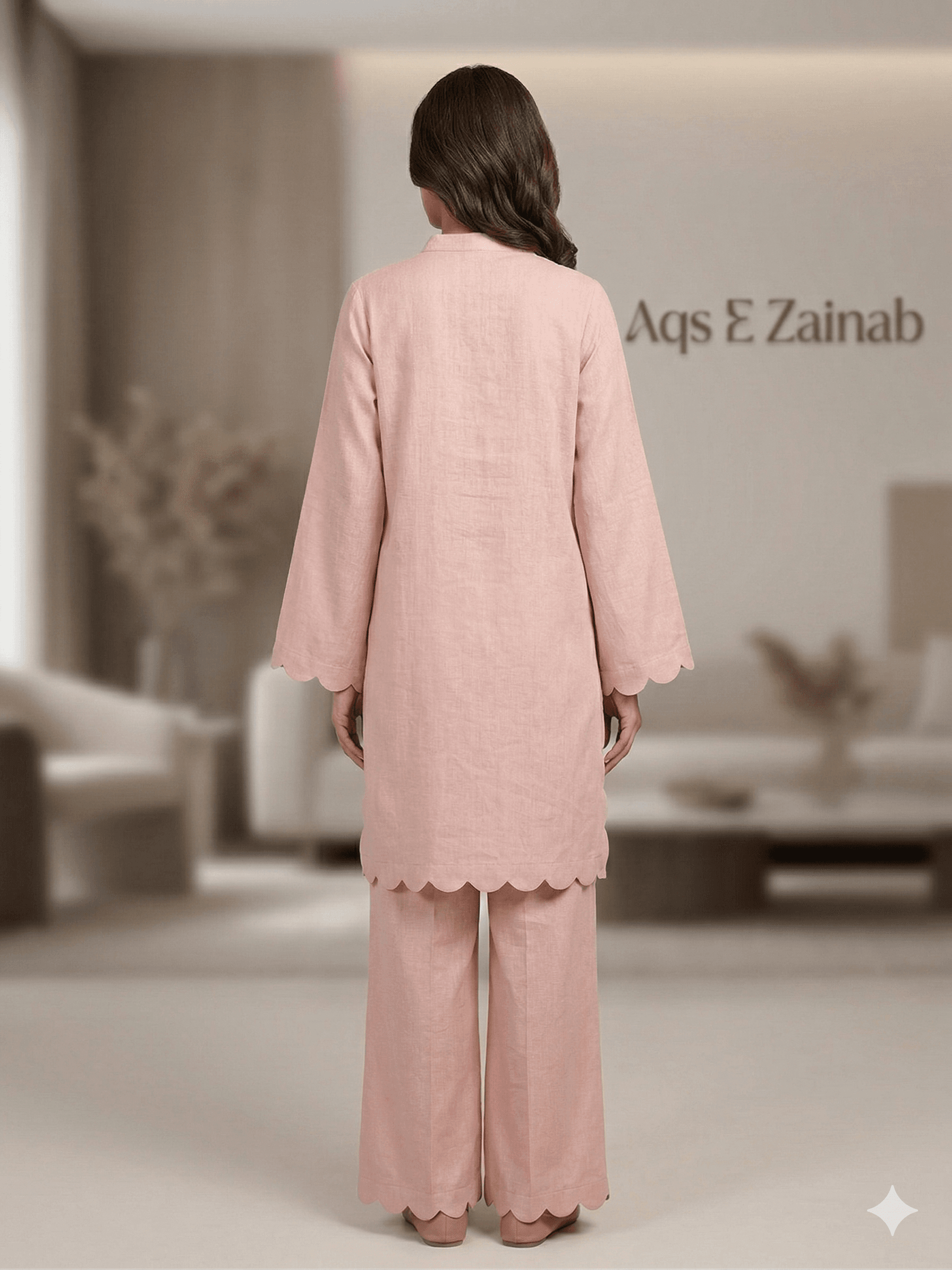 Sheesha silk Stylish & Elegant -2 Piece plazo trouser design short length - Image 4